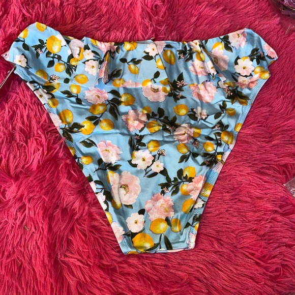 Victorias Secret Ruffled Ruffle Cheeky Swim Bikini Bottom High Waist Floral XL - Picture 2 of 2